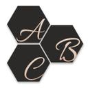 Hexagon bogstaver - Alu-dibond Kobbereffekt, sort