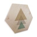 Hexagone - Placage bois de bouleau - Nouveauprints - Triangles aqua 