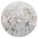 Bloemen muursticker in vintage stijl in grijs - Ms Tiff - Rond