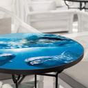 Plateau de table en verre rond - Dauphins sous l'eau