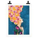 Póster de mujer con flores rosas en el pelo - Hülya