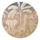 Cuadro de madera selva paradisíaca con animales salvajes - Ombre - Kikki Belle - Redondo