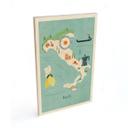 Cuadro de madera de viaje - Mapa de Italia - Rivers