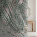 Deurfolie Exotische palmbladeren roze-groen - Ms Tiff - Zelfklevende deurdecoratie
