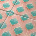 Azulejos Adhesivos rombos turquesa rosa - Treechild - lote de 12