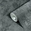 Non-woven tapet med let metallic effekt ensfarvet sort struktur