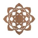 Décoration murale en bois placage d'acajou - Lotus Mandala