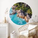Vinilo decorativo Costa rocosa tropical de las Seychelles - Colombo - Redondo