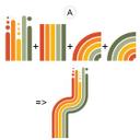 Wallsticker retro stribe form sæt (4 dele) | regnbuefarver