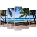 5 stykke lærred Print Tropical Beach Palm Trees