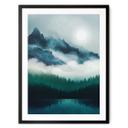Póster Paisaje nocturno con niebla - SpaceFrog Designs