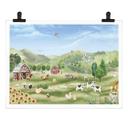 Póster para habitación infantil - Oliver Robins - Granja colorida con animalitos
