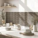 Azulejos Adhesivos Art Decó en negro y dorado - lote de 12