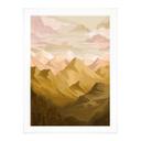 Póster Montañas doradas al atardecer - Goed Blauw