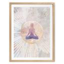 Plakat med lotusstilling - Meditation i det gyldne lys - Manovski