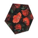 Hexagone - Tableau sur alu-Dibond UN Designs - Fleurs rouges