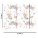 foto tapet Designwalls i hvid og pink non-woven tapet Tropical Vibes flamingo fugle