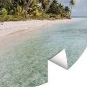 Tropisch - Palmstrand in de Zuidzee - Colombo - Fotobehang rond - vliesbehang/zelfklevend vliesbehan