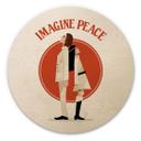 Cuadro de madera Imagina la paz - Dos para la paz y la esperanza - Retrodrome - Redondo