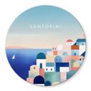 Glasbillede - Huse på Santorini - Rivers