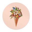 Póster Frida Floral Studio - Cucurucho de helado con flores - Redondo