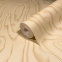 Non-woven tapet med trækorn og naturlig tekstur okker, beige trælook