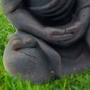 Meditative Deko Buddha Statue sitzend Bronze-Optik - 19x31 cm