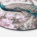 Vægcirkel Påfugl med blomster - Haase – print på aluminium (Alu-Dibond)