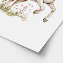 Póster Caballo al galope en el prado de flores | Arte animal para niños