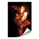 Poster autocollant - W - Danseuse en Flamme