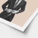 Póster hombre en traje con flores silvestres - Frida Floral Studio