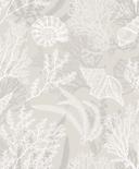Non-woven tapet i hvid, beige skaller under vandet grafisk natur 
