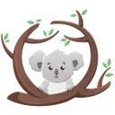 Muursticker Nieuwsgierige Koala