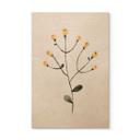 Cuadro de madera Planta delicada con flores amarillas - Goed Blauw