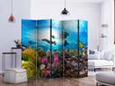Paravent, Raumteiler freistehend, Trennwand - Coral reef II, 5-teilig - einseitig bedruckt - 225x172 cm