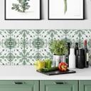 Azulejos Adhesivos Acuarela - Flor verde - lote de 12