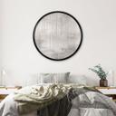 Poster Bos bij het meer in mist in beige - Ms Tiff - Rond