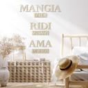 Décoration murale en bois placage de peuplier - Mangia bene, Ridi spesso, Ama mo