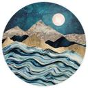 Fototapet - Rundt SpaceFrog Designs - Indigo blå - vliesetapet/selvklæbende non-woven tapet