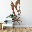 Arte en madera de caoba - grulla de pie