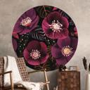 Vinilo decorativo Esplendor de flores en tonos morados - Ilustración de anís - Redondo