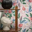 COSMOPOLITAN blomsterdesign tapet hvid grøn pink botanisk Ikke-vævet tapet blomster