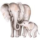Wallsticker To elefanter - mor og barn - Kvilis