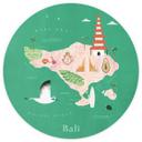 Tapet cirkel Kort over Bali - Rivers - vliesetapet/selvklæbende non-woven tapet
