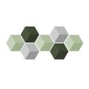 3D Hexagon Alu-Dibond sæt - Grøn (sæt med 7)
