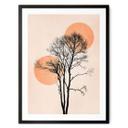 Póster sol y luna en naranja - Kubistika