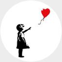 Fototapet Banksy - Girl with the red balloon - vliesetapet/selvklæbende non-woven tapet