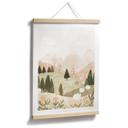Plakat pastel bjerglandskab med blomster - Treechild
