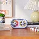 Kinderuhr Tischuhr mit Wecker und Timer-Funktion, Regenbogen blau, 16x9,5 cm