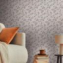 blomstertapet med blomster gråbrun - moderne tapet med blomstermønster - non-woven tapet floral